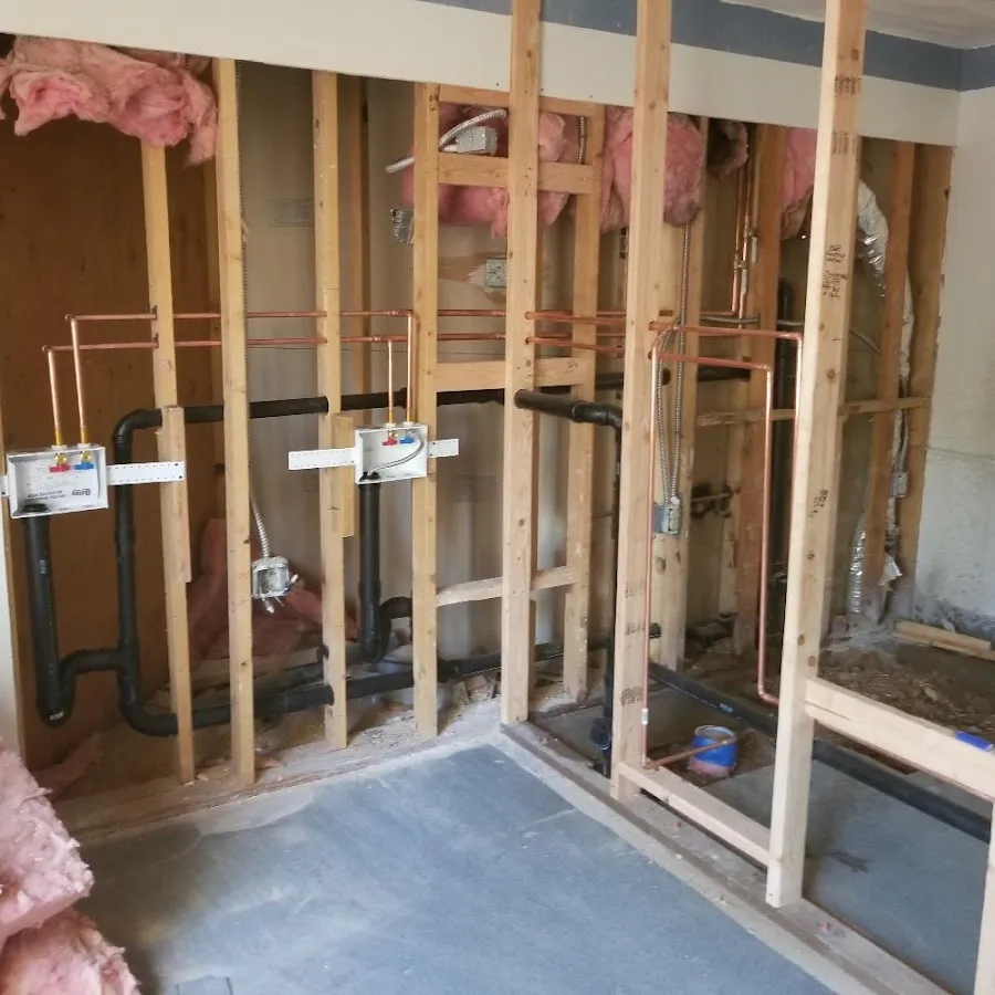 Copper pipe rough-in and plumbing installation in Keyport